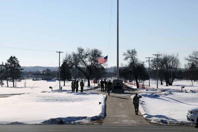 U.S. flag flies over Afghanistan, Fort McCoy