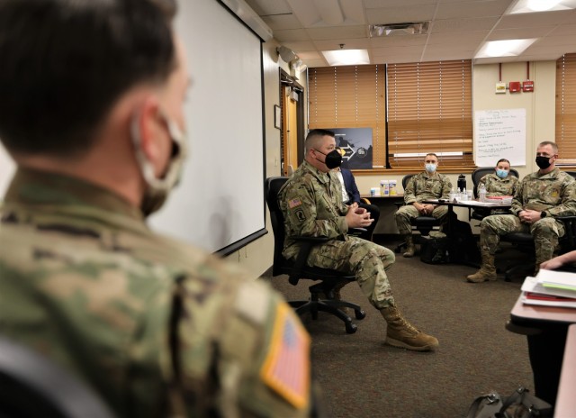 Fort Knox Garrison Command Sgt. Maj. William Fogle shares his personal deployment experiences Feb. 11, 2022, and talks about how the Master Resiliency Course helped him develop skills to manage the lasting effects.