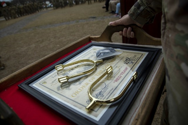 The 3rd Combat Aviation Brigade hosts a &#34;spur&#34; of the moment ceremony at Hunter Army Airfield, Georgia.