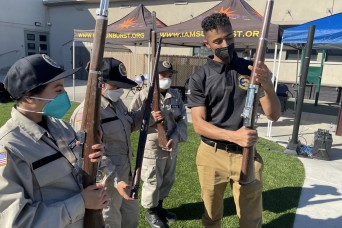 Joint Color Guard Conducts Skills Clinic for Youth Academy