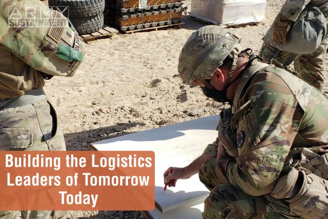 A Goldminer Observer Coach / Trainer coaches the accountable officer how to set up Supply Support Activity operations to capture clean data on Sept.11, 2020, at the National Training Center in Fort Irwin, California.