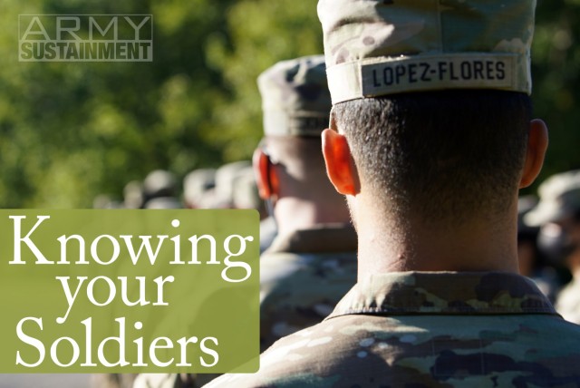 Soldiers of the 1st Theater Sustainment Command stand in formation before a training event Sept. 9, 2021, at Fort Knox, Kentucky. The 1st TSC holds regular training events in order to ensure mission readiness throughout the unit.