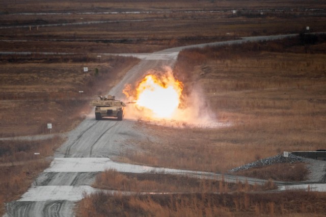 FORT BENNING, Ga. – Trainees from the 1st Battalion, 81st Armor Regiment, 194th Armored Brigade conduct tank live fire training Jan, 20, 2022 at Hastings Range. 