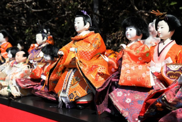 "Hina" dolls greet visitors to the Zama Shrine, Japan, during the Dolls Festival, or “Hinamatsuri,” March 1, 2022. Every year, shrines across Japan attract crowds by allowing parents to display intricate dolls that represent their...