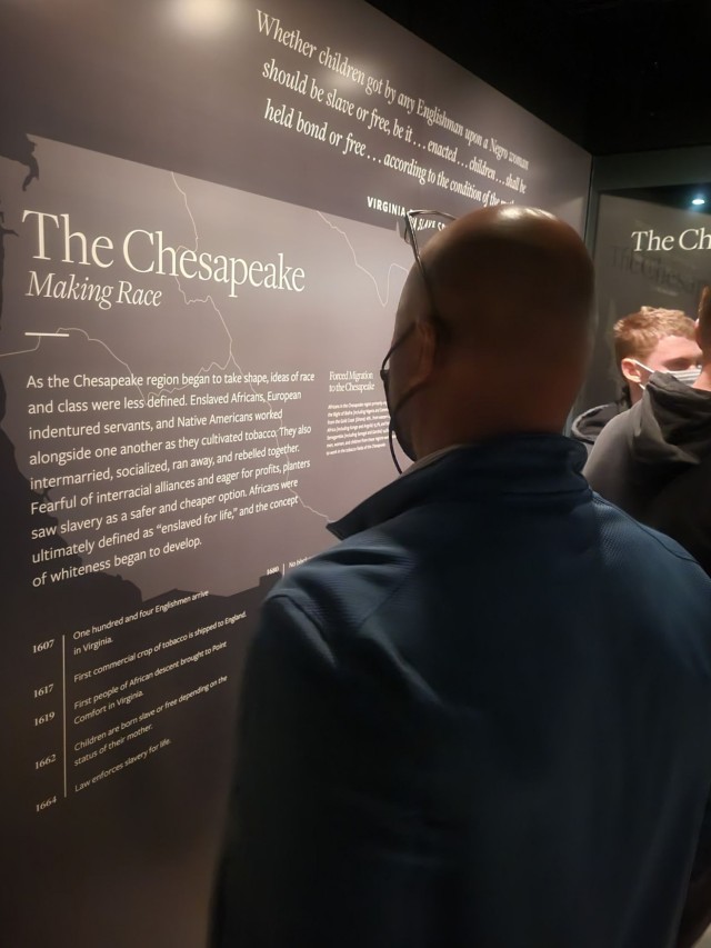 Members of the Joint Task Force-National Capital Region/U.S. Army Military District of Washington staff visit the National Museum of African American History and Culture in Washington, D.C., during Black History Month, February, 24, 2022.