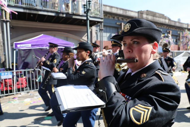 U.S. Army Band performs at the Rex Parade