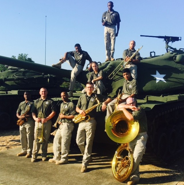 The C.F. Brass Band is one of several groups within the 41st Army National Guard Band.