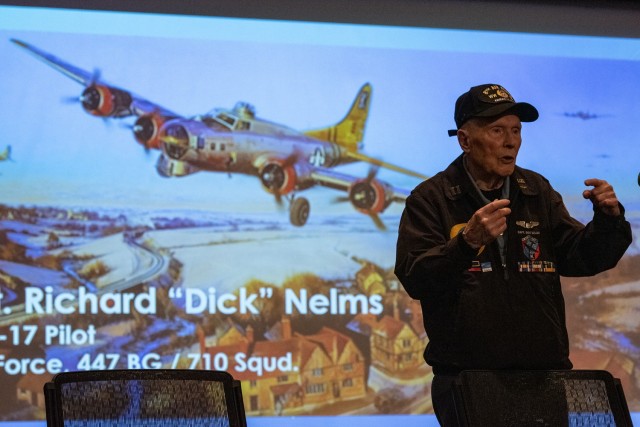 WWII hero speaks to ROTC cadets