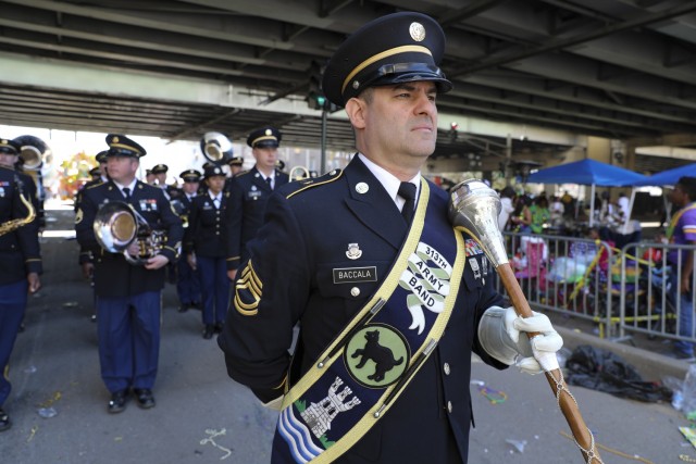 313th Army Band performs during the 2022 Rex Parade