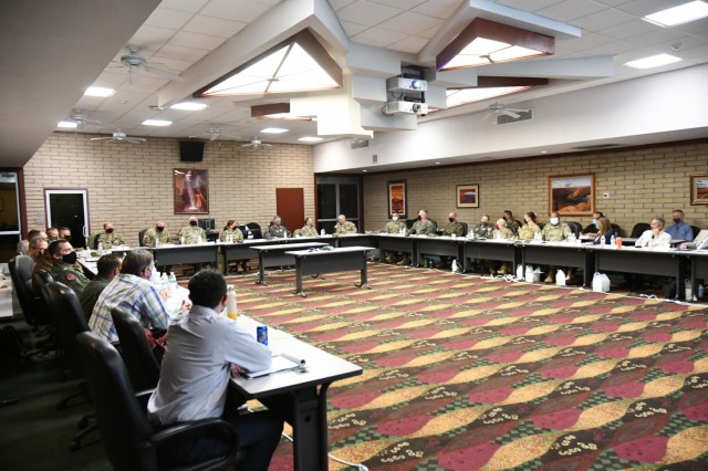 With the purpose of sharing information and building relationships, military commanders and senior leaders from across Arizona gathered for a day of discussions at U.S. Army Yuma Proving Ground (YPG) on March 9.

The Arizona Commanders Summit is a semi-annual event in which commanders and senior leaders from YPG, Marine Corps Air Station-Yuma, Fort Huachuca, Luke Air Force Base, Davis-Monthan Air Force Base, the Arizona National Guard’s Papago Park Military Reservation, and other Arizona-based military units. Also attending were representatives from the Office of the Arizona Governor, the Arizona Game and Fish Department, and bases in California and New Mexico. 
