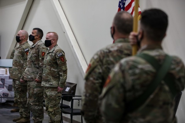 79th Explosive Ordnance Disposal Battalion, 71st Ordnance Group, 20th CBRNE Command, conducted a battalion casing ceremony on March 11th, 2022, at Fort Riley, KS., as the unit prepares for its deployment to the U.S. Central Command theater of...
