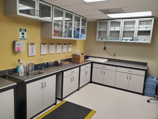 Bacteriological samples are analyzed at the FSGA/HAAF Water Laboratory, which is operated by MEDDAC’s Environmental Health personnel.