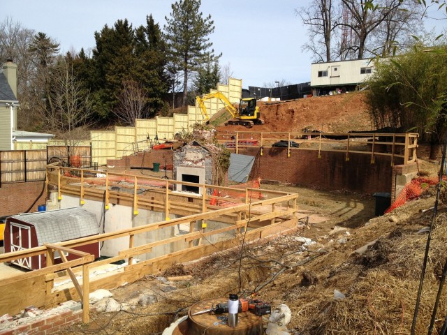 A view of the site in late 2012/early 2013 after the house was removed, and prior to the team erecting a large tent over the site to act as a containment structure as the remedial work was carried out.