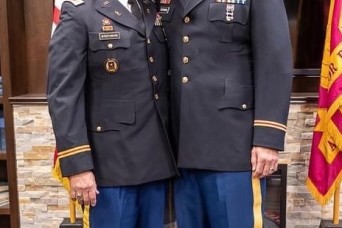 Retired Ordnance Corps CW5 promotes son to CW5