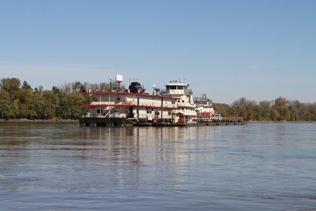 Work boat on Missouri River
