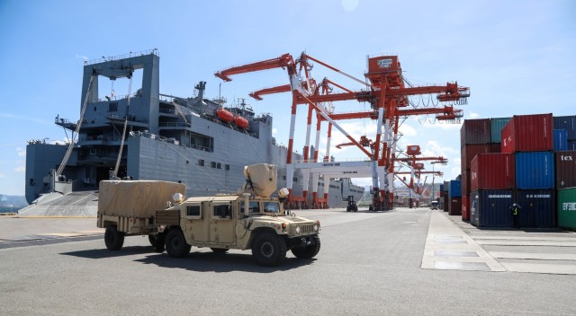 U.S. Navy Ship Red Cloud Delivers Military Vehicles to Subic Bay