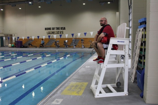 Aquatics Manager Devin Atkinson has 10 other lifeguards on his staff. 