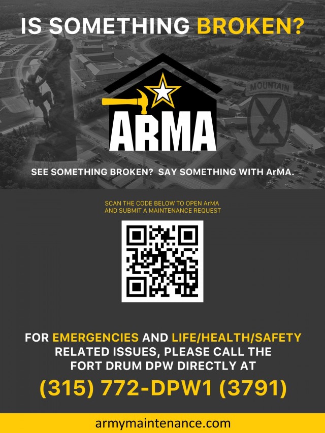 ArMA makes it easier for Fort Drum personnel to submit barracks, building service orders