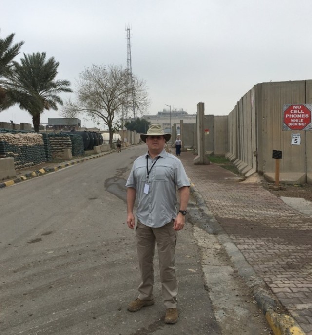 Mages in 2017 at the FOB Union III in Baghdad, Iraq.