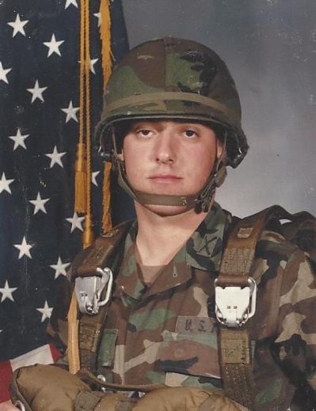 A photo of Mages taken during Airborne School in 1986. 
