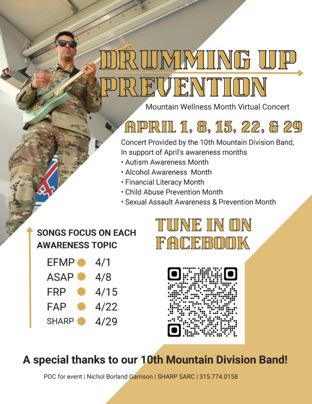 Fort Drum Soldier and Family Readiness Division to raise community awareness throughout Mountain Wellness Month