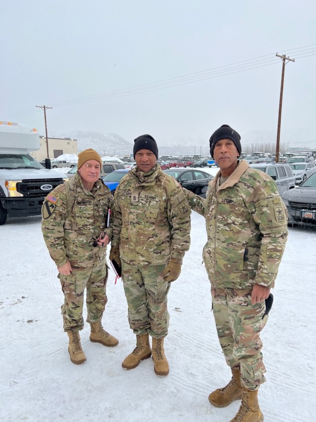 In February, COL Bill Galbraith, SGM Jimmy Sellers, and MG(P) Charles Hamilton (L-R) visited several installations in Alaska to garner an in-depth look at Soldier and Family living and training conditions alongside the Vice Chief of Staff of the Army