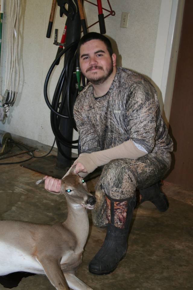 Brody Rogers is pictured during the hunting season at Red River Army Depot.