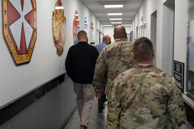 Craig Deatrick, Director of Installation Management Command-Pacific, takes a tour of the Kelly Fitness Center at Camp Walker, Republic of Korea, March 29, 2022. Deatrick visited U.S. Army Garrison Daegu to tour installation facilities and...