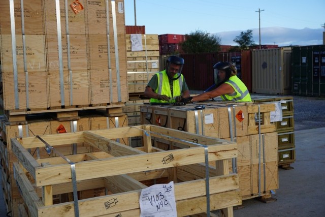 Employees at LEMC prepare a pallet for out-load operations at Letterkenny Munitions Center. #AmmoDistribution
