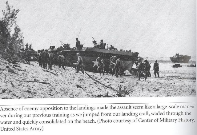 U.S. troops land on a beach on Okinawa April 1, 1945.  7ID was one of several divisions that comprised X Army, the force that landed on the beaches that day.