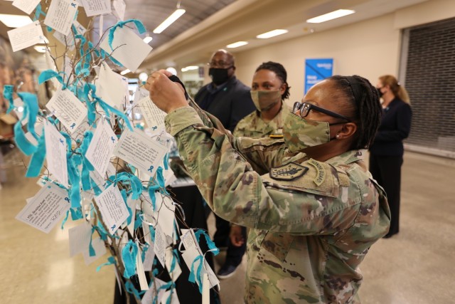Soldiers sign pledges April 14, 2021 during last year’s ‘I pledge’ campaign at the Fort Knox Main Exchange. A table will be set up there each Wednesday in April for Sexual Assault Awareness and Prevention Month, where community members can...