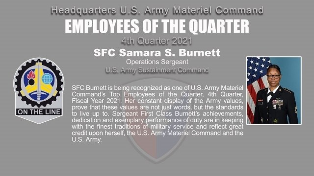 Representing ASC, 405th AFSB operations NCOIC selected by AMC to be recognized