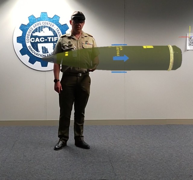 Australian Army Maj. Adam Murcott of TRADOC Proponent Office-Constructive, in partnership with TPO-Synthetic Training Environment and the Combined Arms Center-Training Innovation Facility, developed a prototype class on the components of an HE 155 round. Where an inert round cross section of the 155 round would cost ~70,000, Murcott developed a superior visualization and class over the weekend, using free tools and programs. The CAC-TIF staff then imported Murcott’s work into the CAC-TIF created VORTX program. Augmented reality classes like this can fundamentally change how the army trains and learns -  saving money and increasing the rate at which knowledge is transferred.