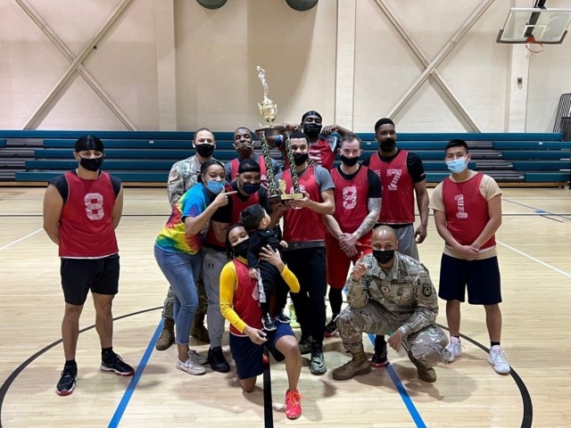 The team representing USAMRIID was crowned Fort Detrick&#39;s 2022 intramural basketball champion following the final game of the season at Odom Fitness Center, March 2.