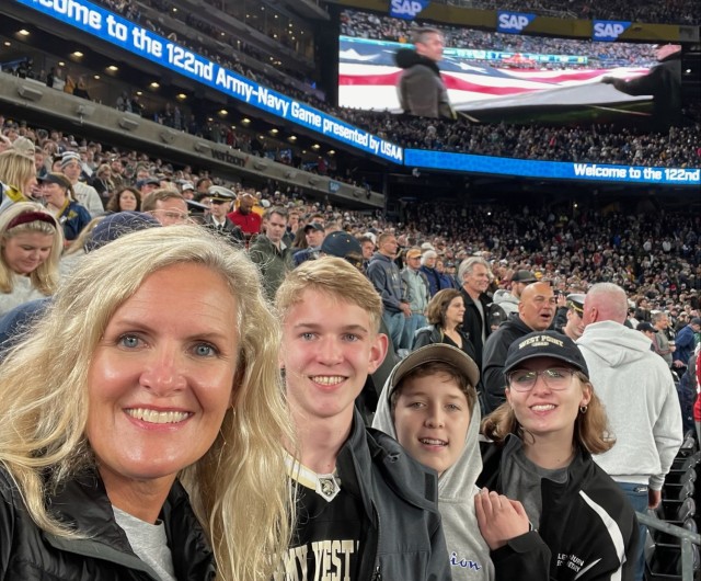 The Ashburn family attends the annual Army-Navy football game on Dec. 11, 2021. 

Elena Ashburn, far right, was named the Operation Homefront Army Military Child of the Year.