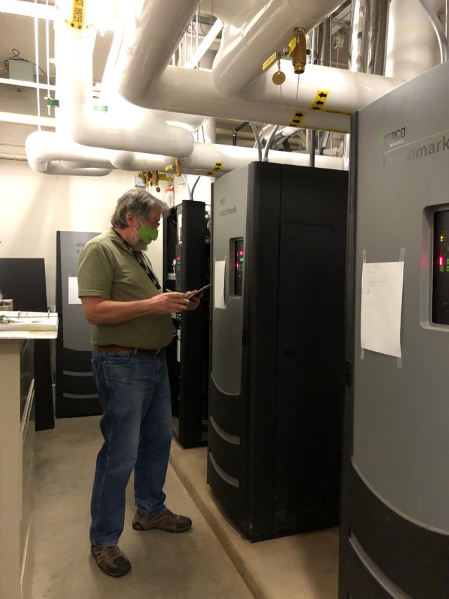 WIARNG eMS Team Energy Management. WIARNG eMS Team Energy Manager Joe Powelka surveys new high-efficiency boilers at Joint Forces Headquarters in Madison.  Adding a CHP unit to the system will result in reduced electrical utility needs and will supplement the boiler hot water production.