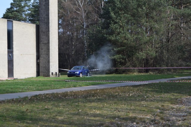 High-velocity water bullet bursts windows of suspect car