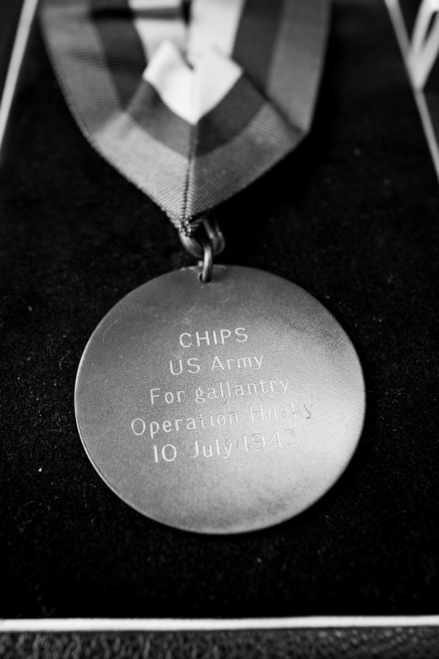 Chips, the dog hero of the 3rd Infantry Division, was posthumously awarded the People’s Dispensary for Sick Animals Dickin Medal in January 2018. The PDSA Dickin Medal is a British decoration that recognizes animals for their acts of bravery and devotion to duty while serving in the Armed Forces. The bronze medallion includes the inscription, “For Gallantry” and “We also serve” and there is the highest award any animal can receive for service in military conflict. After the Dickin Medal was presented, it was housed at The National World War II Museum in New Orleans, Louisiana, before being brought to the 3rd Infantry Division Museum, Fort Stewart, Georgia, on April 13, 2022. The medal is now a part of the museum’s permanent collection, allowing 3rd ID Soldiers to learn more about the division’s involvement in the war.