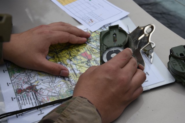 Company holds land navigation training
