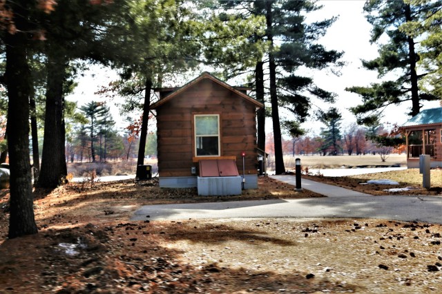 Cabins at Fort McCoy’s Pine View Campground are available during fishing season, year-round
