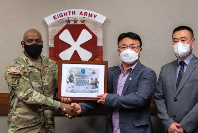 Eighth Army Deputy Commanding General for Sustainment Brig. Gen. Joseph D’costa recognized U.S. Army Garrison Daegu for establishing a Culture of Safety and earning the prestigious U.S. Army Pacific Command Exceptional Organization Safety Award for the fourth time in five years in April 2022.