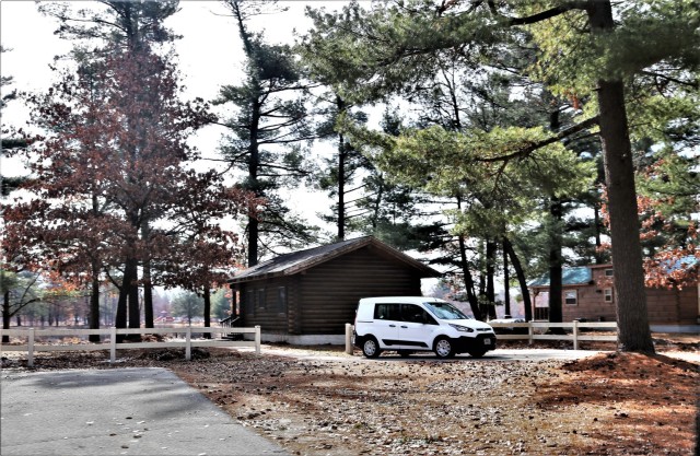 Cabins at Fort McCoy’s Pine View Campground are available during fishing season, year-round
