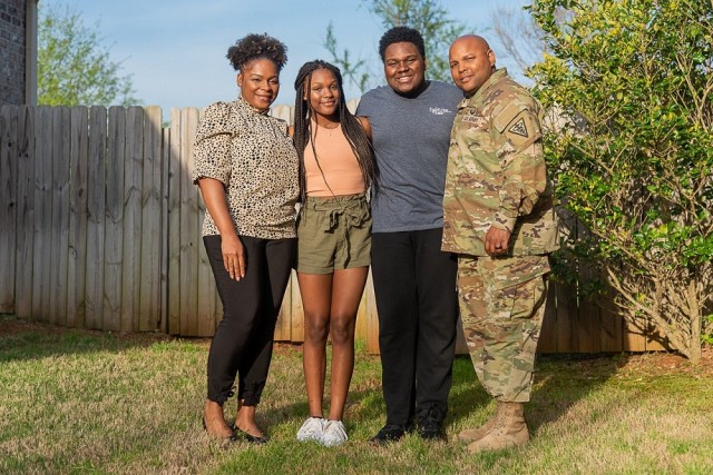 The Lomack family of Madison includes, from left, Alicia, Camryn, 14, Christian, 17, and Gary, a major in the Army Reserve. 