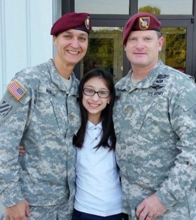 Newell with her daughter and husband, who is also a Soldier. 