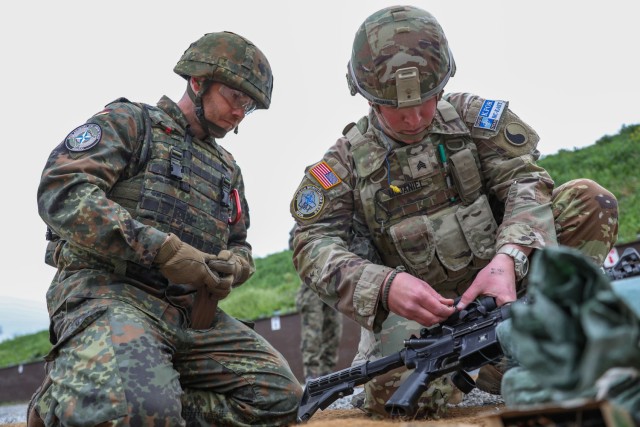 116th IBCT hosts shooting qualifications for German, Polish Soldiers