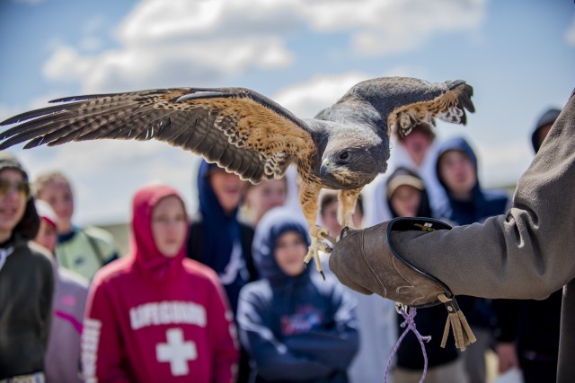  More than 180 seventh graders experienced science through a hands-on field trip at the Morley Nelson Snake River Birds of Prey National Conservation Area at the Idaho National Guard’s Orchard Combat Training Center April 28-29, 2022. The NCA is home to the largest and most diverse population of breeding raptors in North America and one of the only places where military training, extensive research, public land use and livestock coexist on the same land. (U.S. National Guard photo by Master Sgt. Becky Vanshur)
