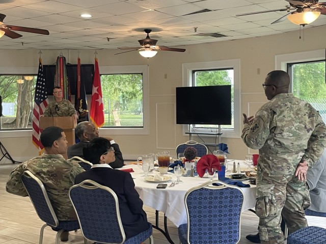 Gen Paul E. Funk II speaks to members of HRC ROCKS, Inc.