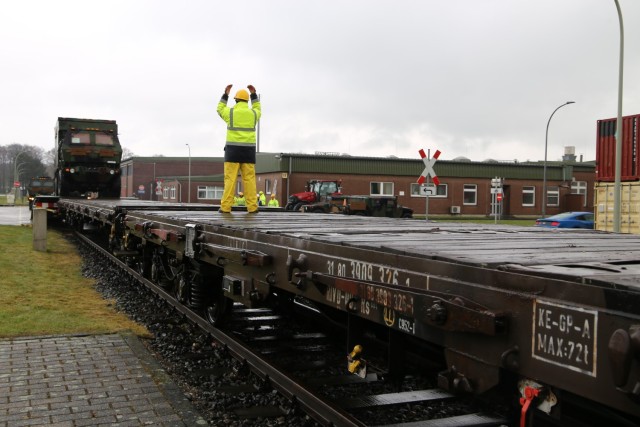 Loading vehicles at railhead