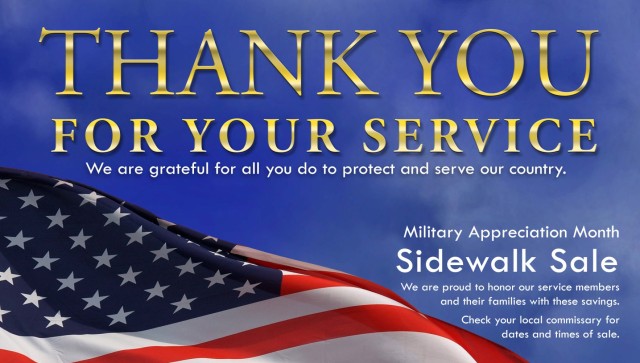 MILITARY APPRECIATION MONTH: May sidewalk sales to offer discounts on variety of everyday items at stateside commissaries
