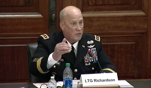 Richardson speaks at the hearing.